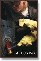 Worker alloying gold with other precious metals